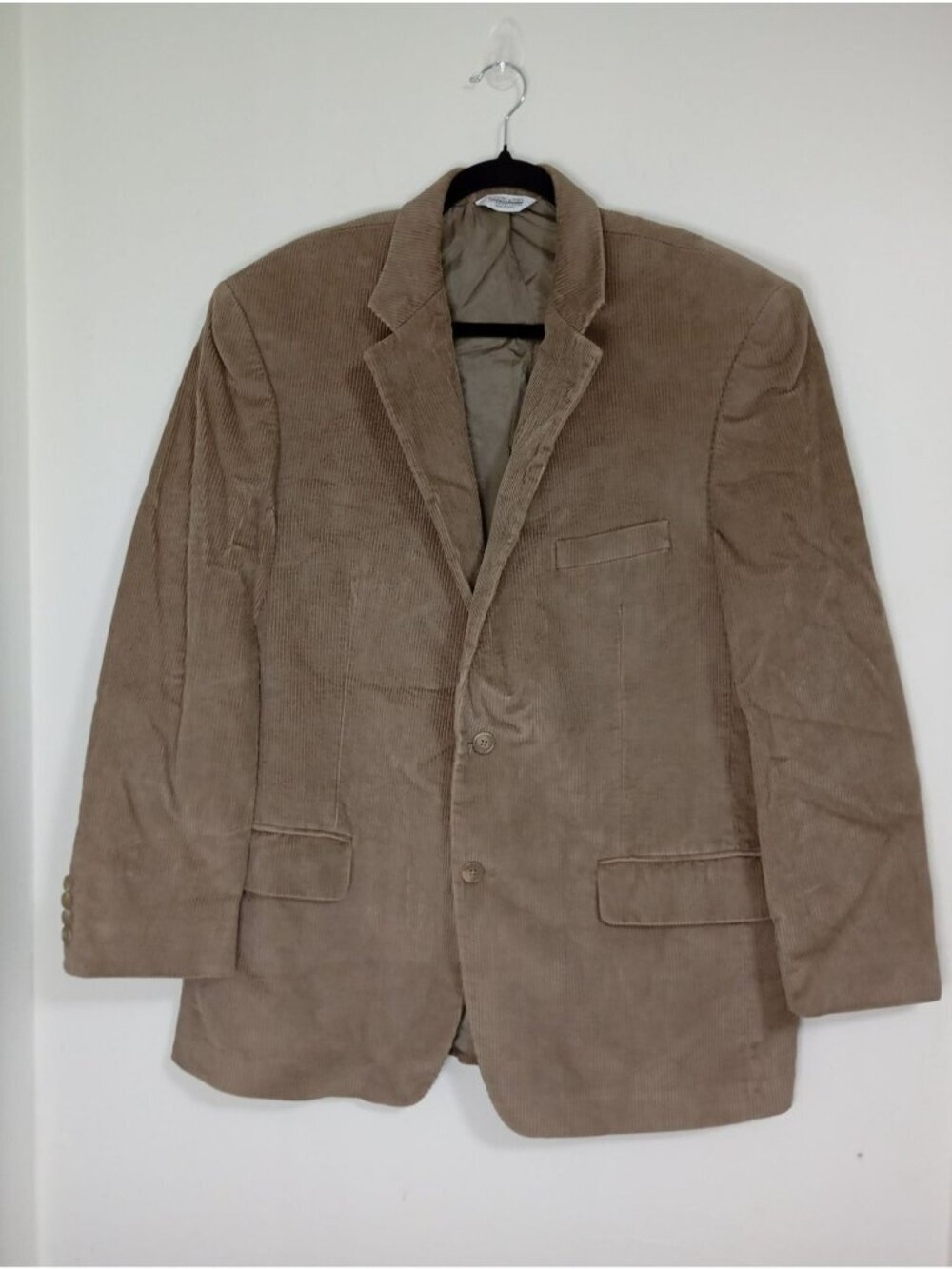 Joseph & Feiss Mens Tan Corduroy Blazer Jacket 43R 100% Cotton Two Button